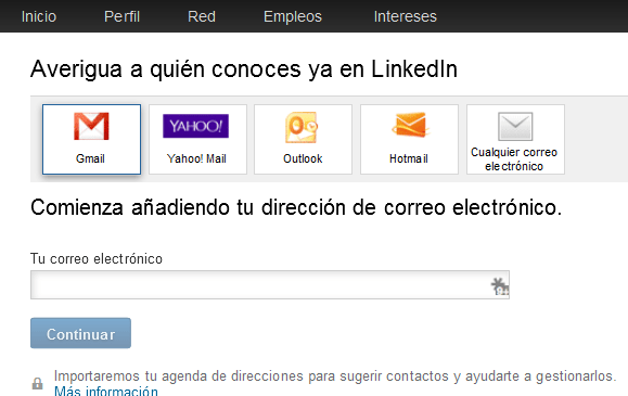 importa re de contactos de LinkedIn